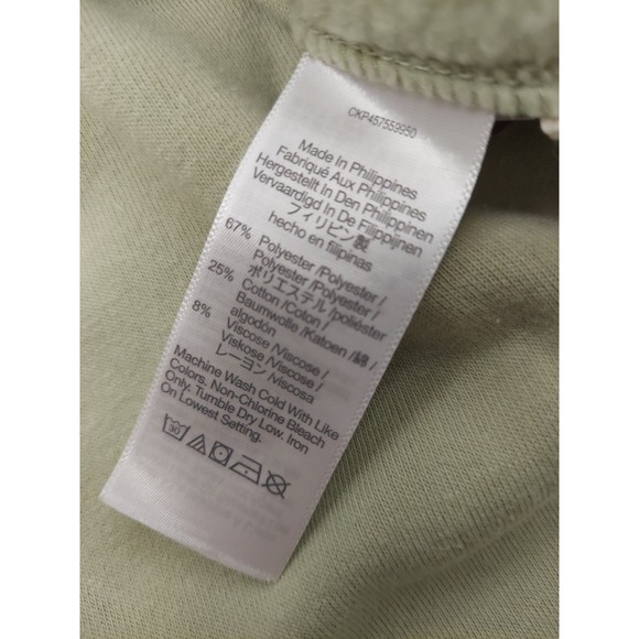 Madewell Fleece Sweater Womens Medium Green Resourced Brushed Side Buttons - Picture 10 of 11